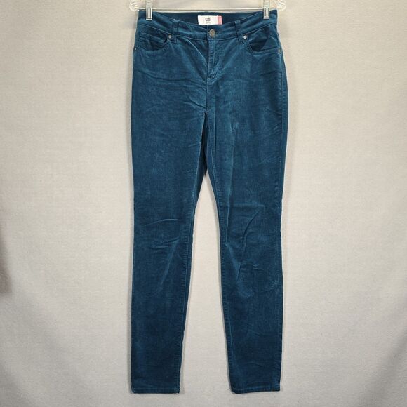 Cabi High Skinny Womens Pants Moroccan Blue Teal Corduroy Stretch  Size 4 - Picture 1 of 13